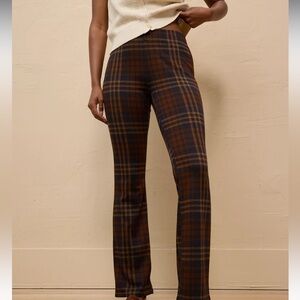 American Eagle Outfitters Brown & Navy Plaid Boot-Cut Pants